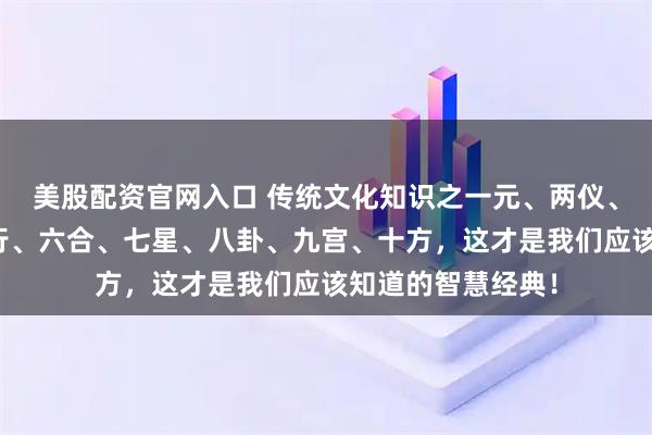美股配资官网入口 传统文化知识之一元、两仪、三才、四象、五行、六合、七星、八卦、九宫、十方，这才是我们应该知道的智慧经典！